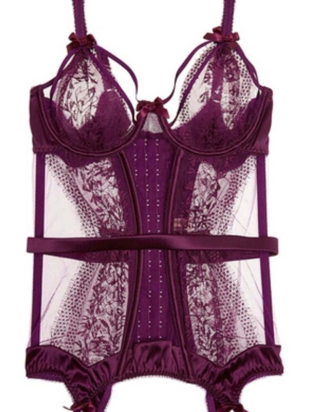 NWT Agent provocateur Tanya Basque Deep violet Size 32C